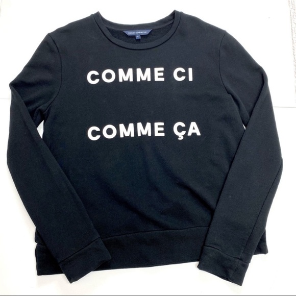 FRENCH Connection Ci Comme Ca Pullover Casual Cotton Crew neck Sweatshirt Black - Picture 6 of 8